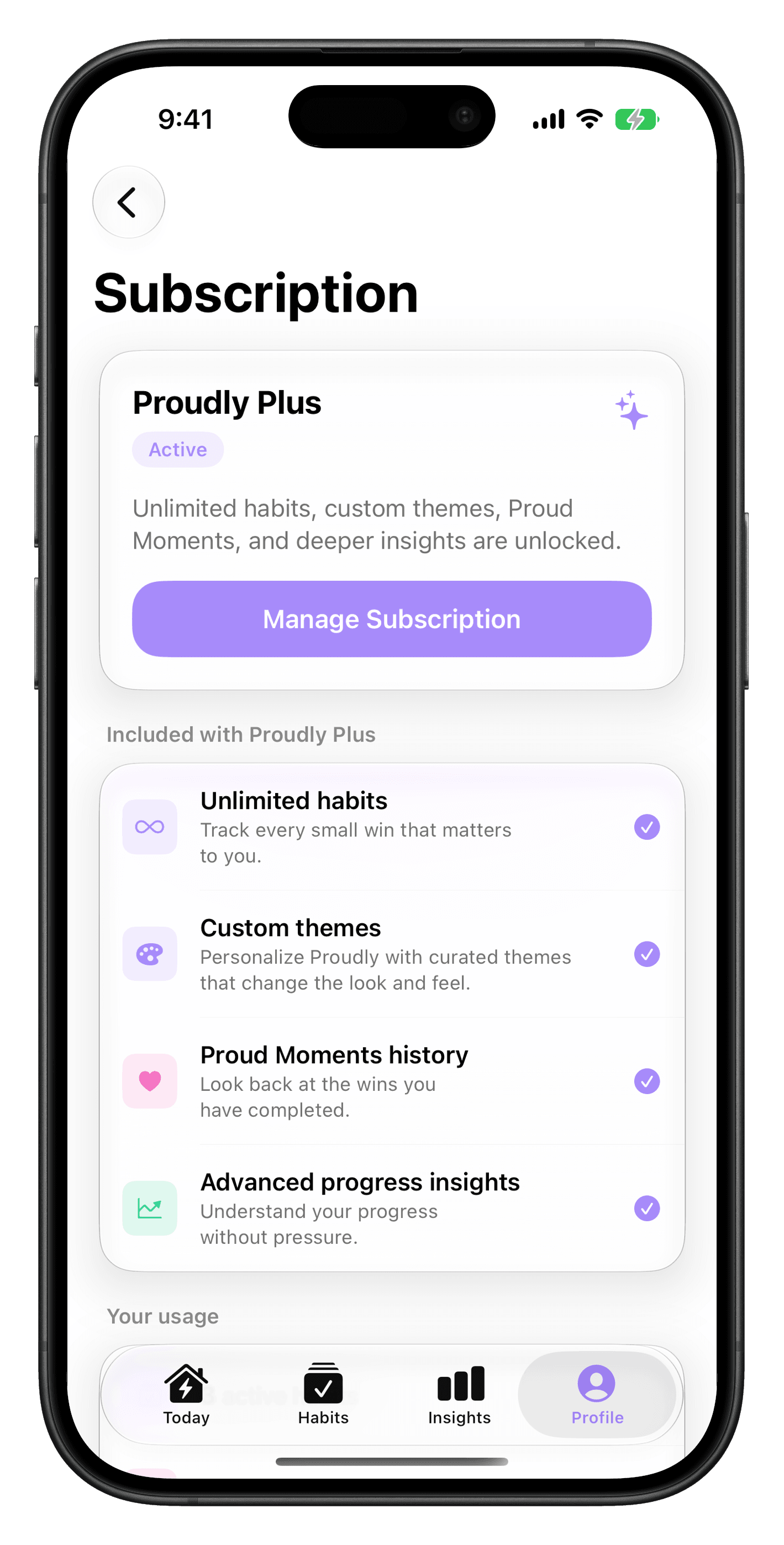 Subscription status